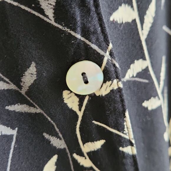 Vintage Molly Malloy Black Midi Dress Size 12 Tie Back Shell Buttons Cottagecore - Picture 5 of 9